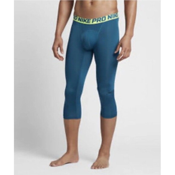 Nike HYPERCOOL PRO 3/4 MESH TIGHTS Men's Size 2XL Blue NWT - Picture 1 of 8